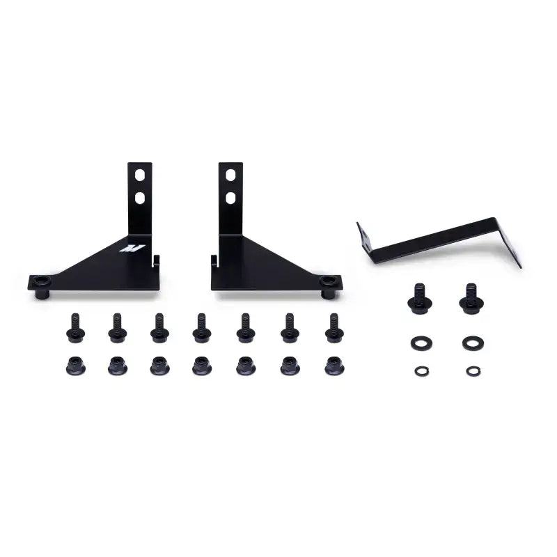 Black metal bracket set with hardware for Mishimoto Ford Fiesta ST oil cooler kit