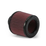 Red cylindrical performance air intake filter with black rubber ends for Mini Cooper S