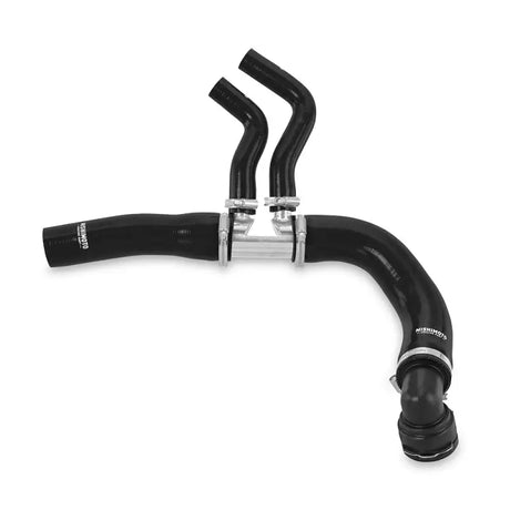 Black silicone radiator hose with metal connectors from Mishimoto Ford Expedition 3.5L EcoBoost radiator hose kit