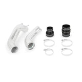 Chrome-colored metal intercooler pipe from Mishimoto 15-17 Ford F-150 pipe kit