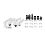 Chrome pipes with black couplers and hose clamps from Mishimoto intercooler pipe kit