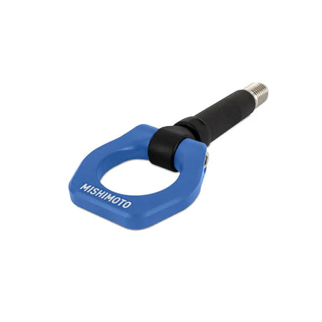 Blue Mishimoto racing tow hook for BMW F80 M3 front towing accessory