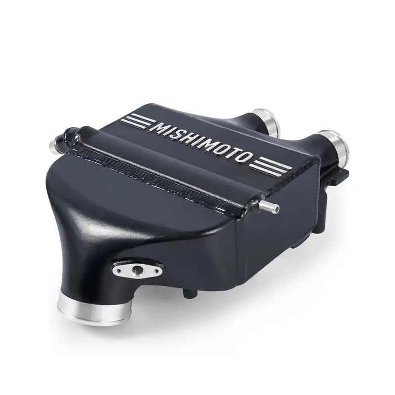 Black Mishimoto intercooler from the BMW F8X M3/M4 power pack for top cooling boost