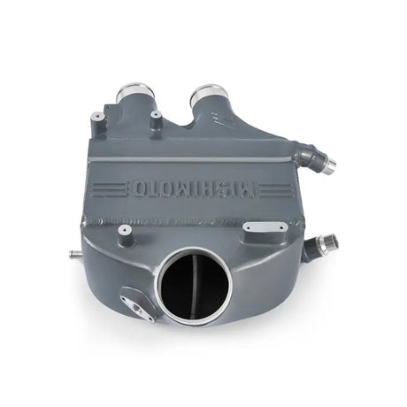 Gray metal intercooler from Mishimoto F8X power pack for BMW M3 M4 Lime Rock Gray