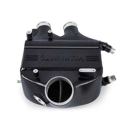 Black aluminum intercooler from Mishimoto BMW F8X M3/M4 power pack for enhanced performance