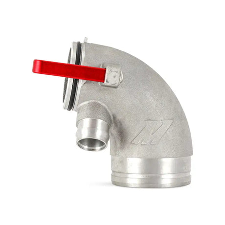 Silver metal elbow pipe with red handle for VW Golf GTI turbo inlet pipe upgrade