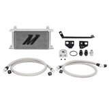 Mishimoto 15 Ford Mustang EcoBoost oil cooler kit in silver for better cooling efficiency