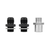 Three metal fittings for Ford Mustang oil cooler kit in silver perfect for cooling upgrade