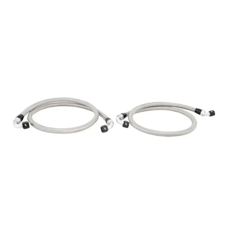 Braided stainless steel hoses from Mishimoto Ford Mustang oil cooler kit for enhanced cooling