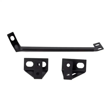 Black metal mounting brackets for Ford Mustang oil cooler kit in Mishimoto 15 EcoBoost