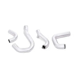 Chrome exhaust pipes on Subaru WRX with Mishimoto front-mount intercooler kit