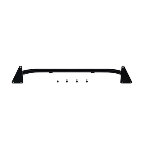Black metal support bar with mounting plates for Subaru WRX front-mount intercooler kit