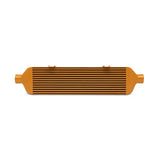 Orange intercooler with horizontal fins from Mishimoto Subaru WRX front-mount intercooler kit