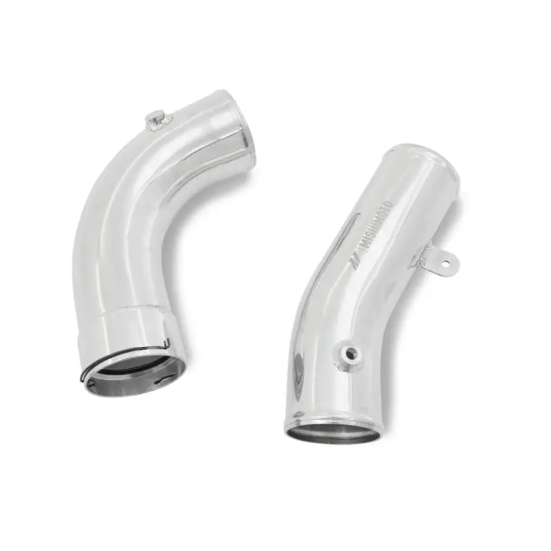 Polished L5P cold-side pipe and boot kit with two curved metal pipes