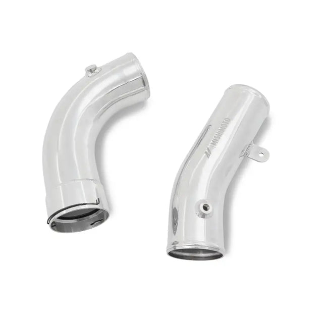 Polished L5P cold-side pipe and boot kit with two curved metal pipes