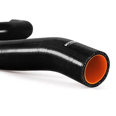 Black silicone radiator coolant hose with orange interior for Jeep Wrangler JL cooling upgrade