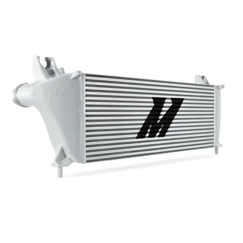 Silver intercooler with black logo from Mishimoto Ford Ranger ecoboost intercooler kit