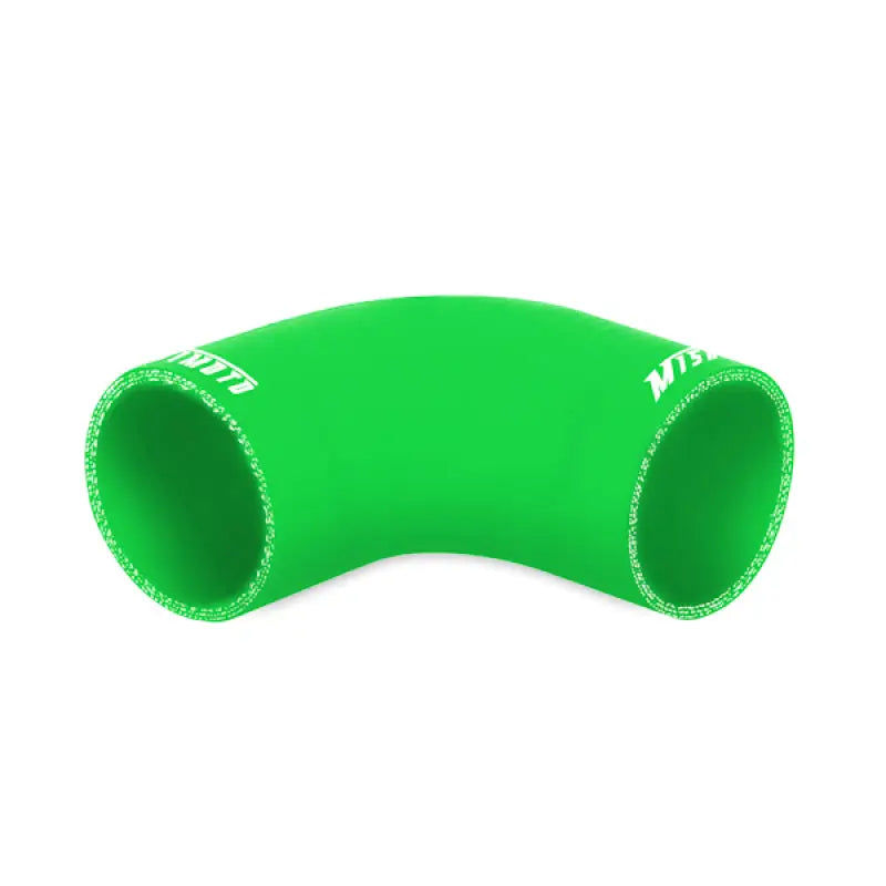 Green silicone elbow hose for Mishimoto 2.5in 90-degree coupler with universal fitment
