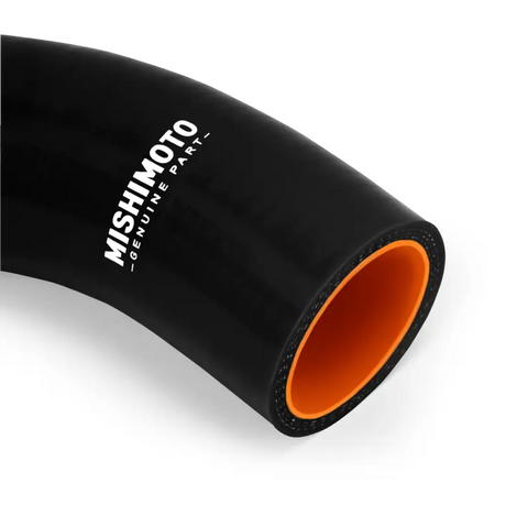 Black silicone hose kit for Ford Mustang with orange interior from Mishimoto