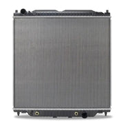 Automotive radiator with cooling fins for Ford F-Series Super Duty replacement radiator