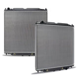Two silver radiators for Ford F-Series Super Duty replacement radiator upgrade