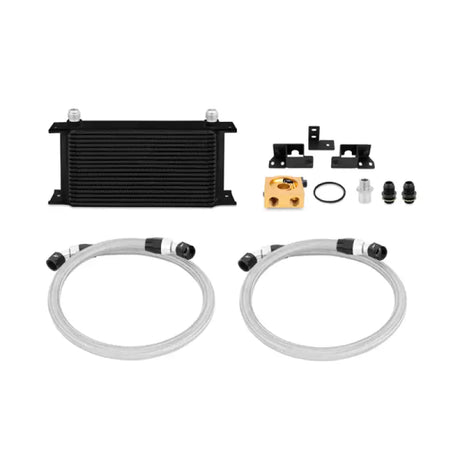 Mishimoto Oil Cooler Kit for Jeep Wrangler JK with hoses and fittings in black