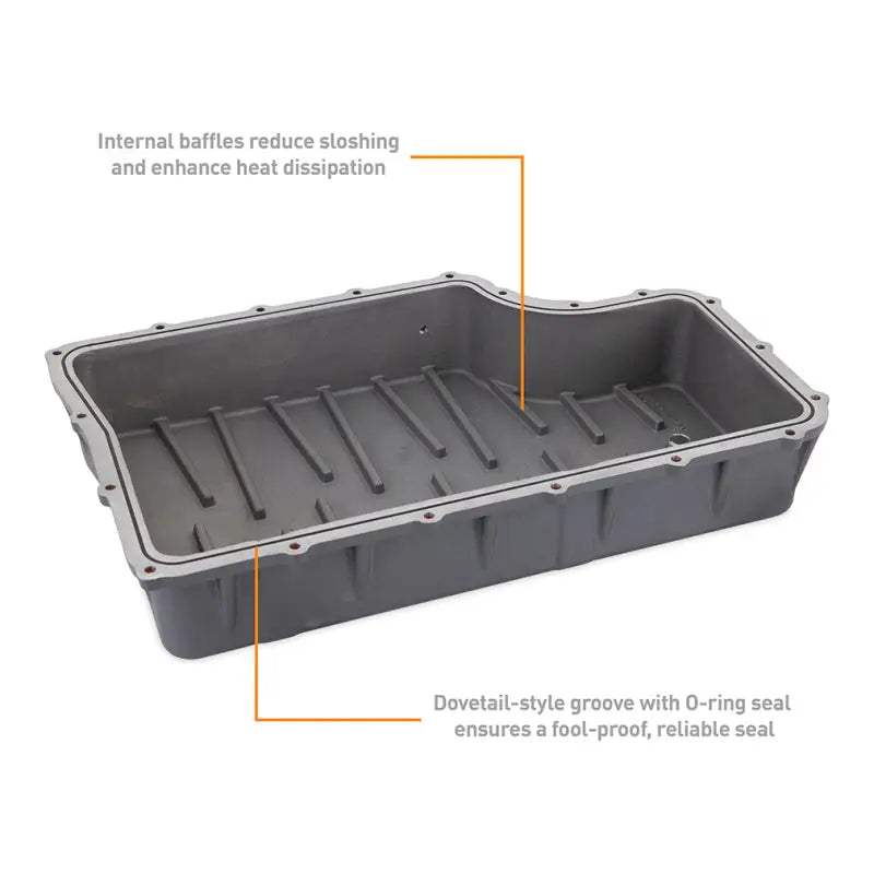 Mishimoto 2011 + Powerstroke 6R140 Transmission Pan - Cast - GR - Truck & Automotive