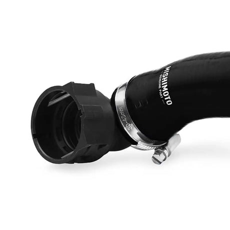 Black Mishimoto silicone radiator hose with metal clamp for Fiat 500 radiator hose kit