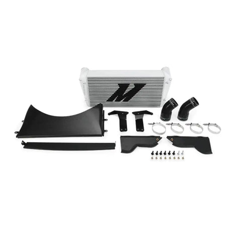 Mishimoto intercooler kit with black and silver components for 2013+ Dodge Cummins Silver