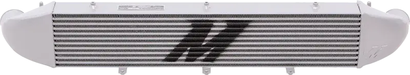Silver ford fiesta mount intercooler kit with white end tanks and black pipes