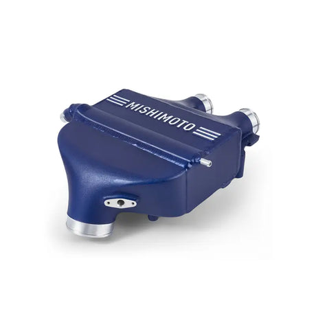 Blue Mishimoto intercooler for BMW F80 M3/M4 boosting cooling efficiency FDB model