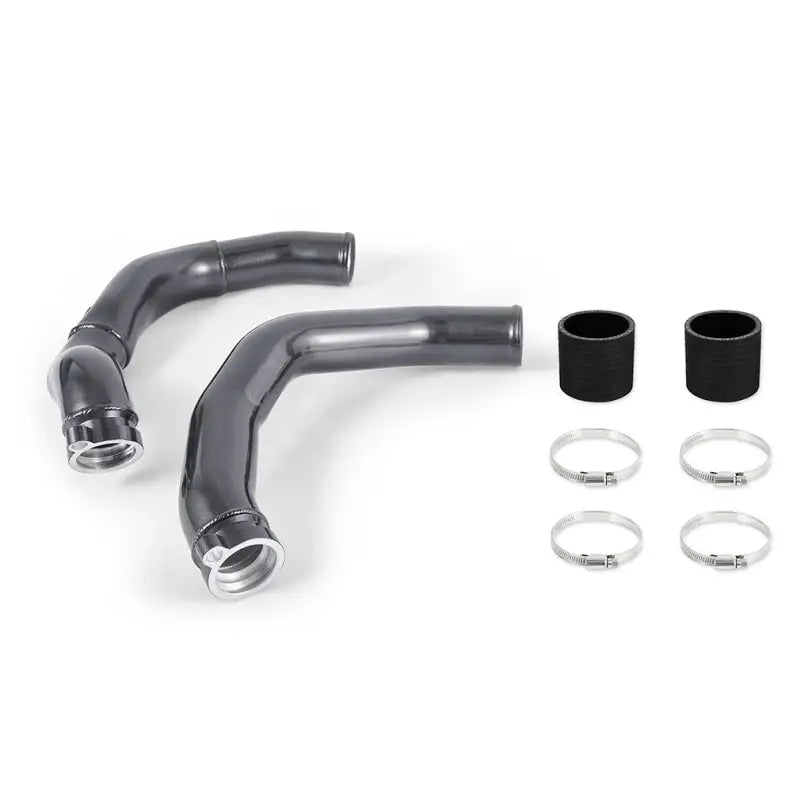 Metal pipes with rubber connectors and clamps for BMW F80 intercooler pipe kit