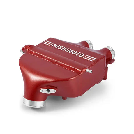 Red Mishimoto intercooler for BMW F80 M3 M4 boosts driving experience and charged air