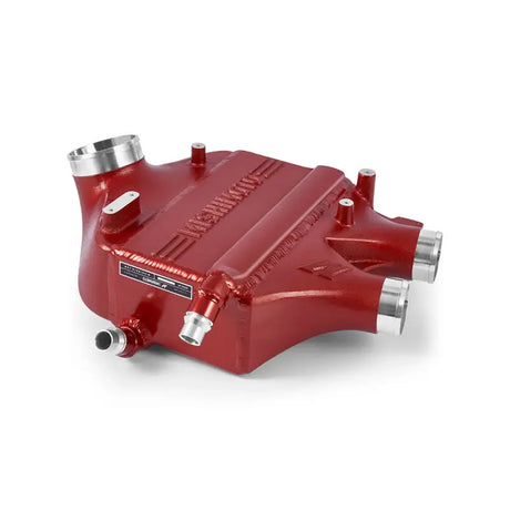 Red aluminum intercooler for BMW F80 M3 M4 boosts charged air and driving experience