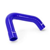 Blue silicone hose with two bends from Mishimoto Dodge Ram 6.7L hose kit