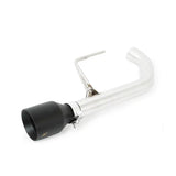 Black exhaust tip with silver pipe for Ford Mustang axleback exhaust upgrade