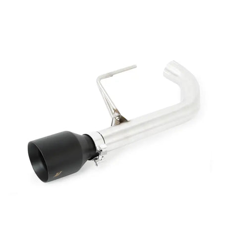 Black exhaust tip with silver pipe for Ford Mustang axleback exhaust upgrade