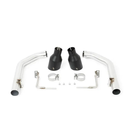 Ford Mustang axleback exhaust with black tips and car exhaust system components