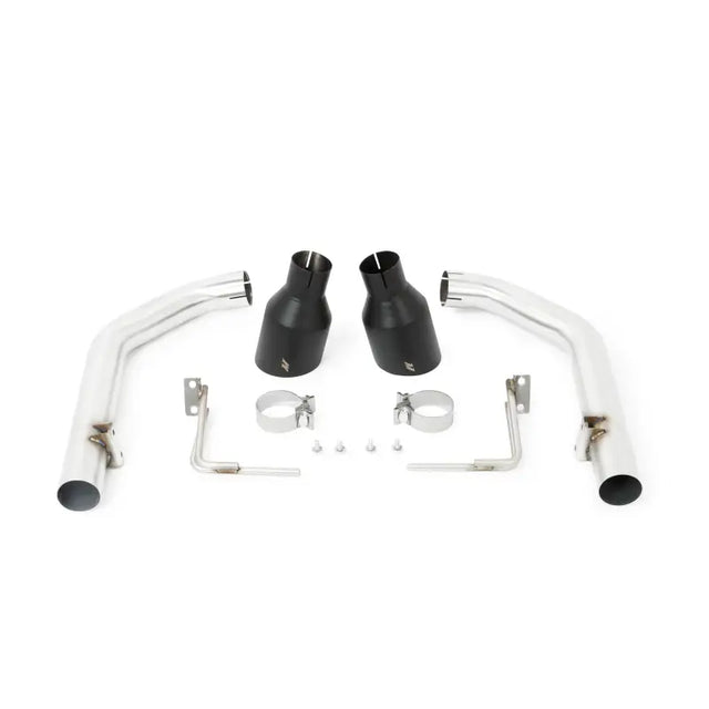 Ford Mustang axleback exhaust with black tips and car exhaust system components
