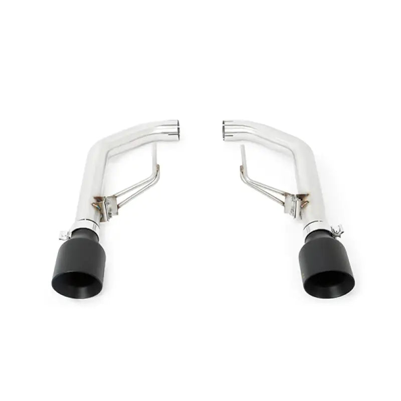 Ford Mustang axleback exhaust with chrome tips and black outlets for performance style