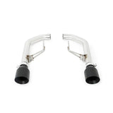 Ford Mustang axleback exhaust with chrome tips and black outlets for performance style