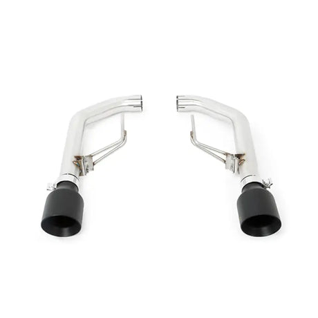 Ford Mustang axleback exhaust with chrome tips and black outlets for performance style