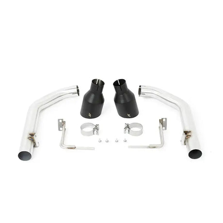 Ford Mustang axleback exhaust with black tips and car exhaust system components