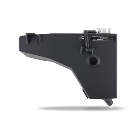 Black Mishimoto Hellcat aluminum expansion tank for improved cooling system