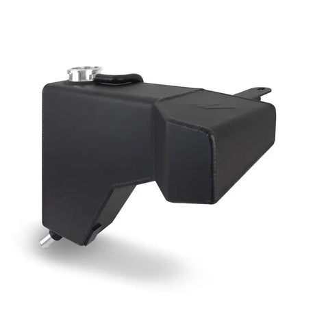 Black Mishimoto Hellcat aluminum expansion tank for easy upgrade and cooling boost