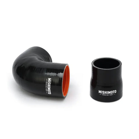 Black silicone hose connectors for Mishimoto intercooler pipe kit on Camaro and ATS