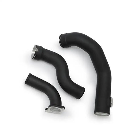 Black metal intercooler pipe from Mishimoto Camaro and ATS pipe kit for turbo boost