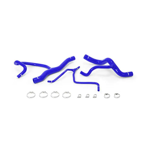 Blue silicone radiator hose kit with metal clamps for Chevrolet Camaro 2.0T cooling upgrade