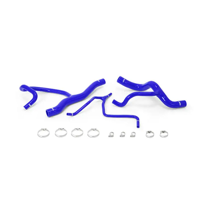 Blue silicone radiator hose kit with metal clamps for Chevrolet Camaro 2.0T cooling upgrade