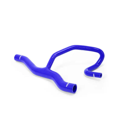 Blue silicone radiator hose from Mishimoto Camaro 2.0T radiator hose kit for cooling upgrade